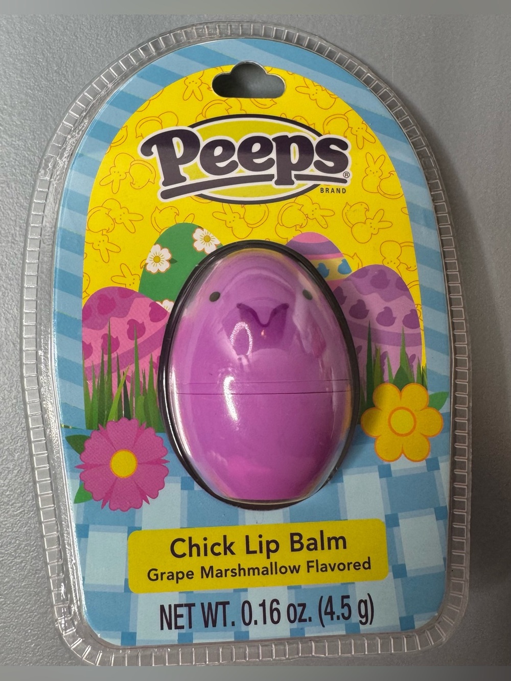 Peeps Purple Chick shaped Lip Balm  Grape Marshmallow flavored spring Easter pas